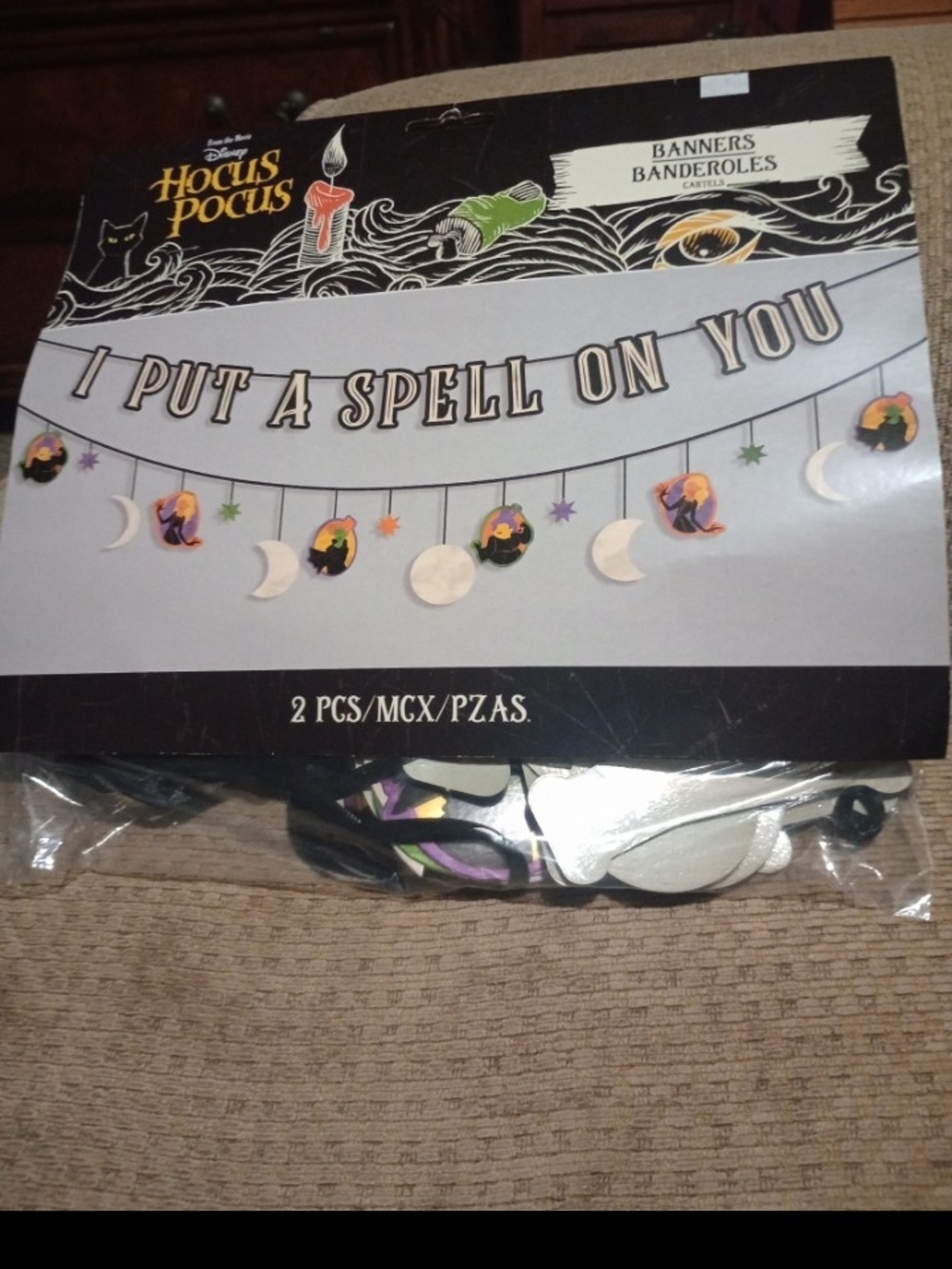 'I Put a Spell on You' Halloween Banner - Black & Purple
